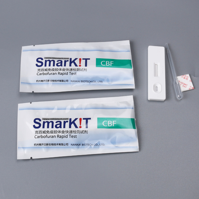 Kit de pruebas rápidas de carbofuranos Prueba rápida de pesticidas Prueba rápida de diagnóstico en frutas y verduras Prueba de un paso proveedor