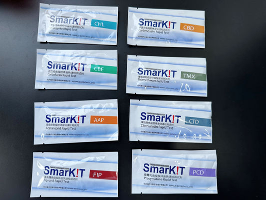 Kit de prueba rápida de residuos de pesticidas de carbendazima y clorpirifos para frutas y verduras Detección rápida, alta sensibilidad proveedor