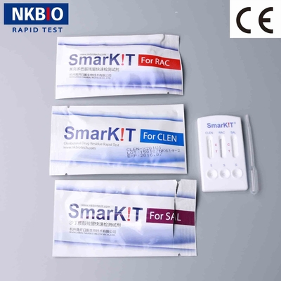 Clenbuterol Salbutamol y Ractopamina Kit de pruebas rápidas para carne de cerdo, pollo, res Antibiótico de prueba de banda Kit de prueba de diagnóstico proveedor