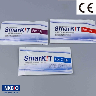 Clenbuterol Salbutamol y Ractopamina Kit de pruebas rápidas para carne de cerdo, pollo, res Antibiótico de prueba de banda Kit de prueba de diagnóstico proveedor
